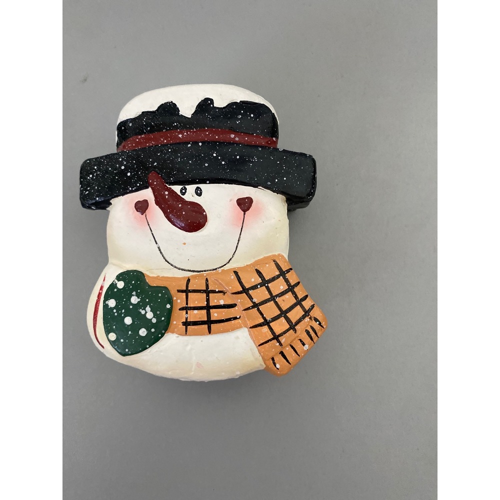 Hand Painted‎ Snowman Trinket Box Christmas Holiday Decor